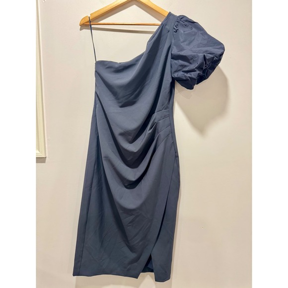 Lauren Ralph Lauren Dresses & Skirts - Lauren Ralph Lauren Navy One Shoulder Puff Sleeve Ruched Sheath Dress 10